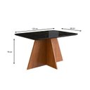 Ver imagem 3 de Conjunto Sala de Jantar Mesa 90x120cm Tampo de Vidro com 4 Cadeiras Madeira Maciça Marrom/Cenela/Preto/Cinza