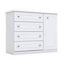 Ver imagem 3 de Cômoda e Guarda Roupa Infantil Mississipi 4 Portas Branco - Henn
