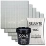Kit 11 Pastilhas de Vidro Branca+cola+rejunte Branco - 1