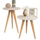 Ver imagem 4 de Kit 2 Mesas Classic com Pés Palito para Sala de Estar ou Escritório - Off White