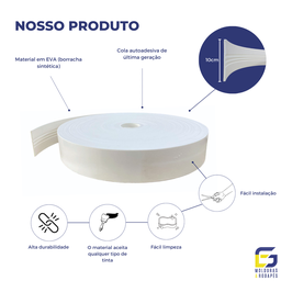Moldura Guarnição Rodameio Eva Autocolante Lua 10cmx5mm 15 Metros - Branco - 3