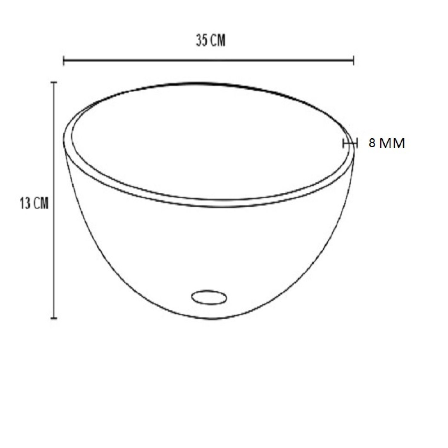 Cuba de Vidro para Banheiro Redonda 35cm - 3