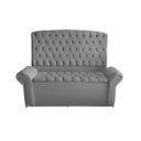 Ver imagem 1 de Kit Dubaí Cabeceira de Cama Box Casal e Recamier Baú Queen 160 Cm Suede Prata do Lar Móveis