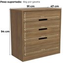 Ver imagem 4 de Comoda 4 Gavetas 02 Mesas de Cabeceira 2 Gavetas S82224 Kappesberg Nogueira