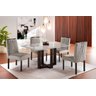 Conjunto Sala de Jantar 4 Lugares Mesa e Cadeiras Veludo Requinte Madeira Maciça - 1