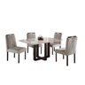 Conjunto Sala de Jantar 4 Lugares Mesa e Cadeiras Veludo Requinte Madeira Maciça - 2