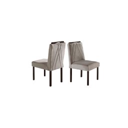Conjunto Sala de Jantar 4 Lugares Mesa e Cadeiras Veludo Requinte Madeira Maciça - 4