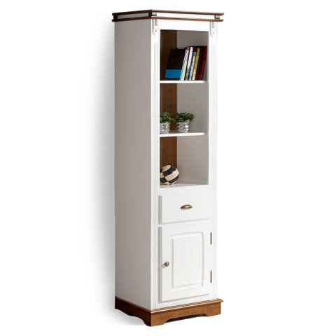 Torre Manchester 01 Porta 01 Gaveta 02 Prateleiras 2035 Linz Móveis - Branco/imbuia Glazer