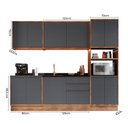 Ver imagem 4 de Cozinha Completa Modulada 5 Peças 11 Portas Viena Cinza/Freijó/Grafite