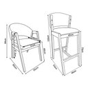 Ver imagem 4 de Kit 6 Cadeiras de Jantar Helen com 3 Banquetas Ana Madeira Maciça Castanho Premium Linho Bege
