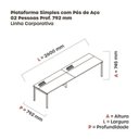 Ver imagem 3 de Estação de Trabalho Mesa Plataforma Escritório para 2 Pessoas com Caixa de Tomada PSC