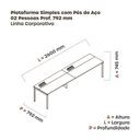 Ver imagem 3 de Estação de Trabalho Mesa Plataforma Escritório para 2 Pessoas com Caixa de Tomada Psc Bege/Nogueira Casablanca/Branco