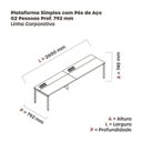 Ver imagem 3 de Estação de Trabalho Mesa Plataforma Escritório para 2 Pessoas com Caixa de Tomada PSC
