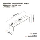 Ver imagem 3 de Estação de Trabalho Mesa Plataforma Escritório para 2 Pessoas com Caixa de Tomada Psc Cinza/Grafito
