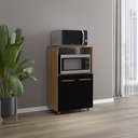 Ver imagem 2 de Armário Multiuso Tais com 2 Portas e com 1 Nicho em Mdp - Savana/preto