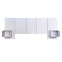 Ver imagem 3 de Cabeceira para Cama Casal com 2 Mesas de Cabeceira Suspensas Cor:branco