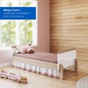 Ver imagem 2 de Berço Americano Quarto Infantil Mini Cama 2 em 1 Happy Branco/Jequitibá H02 - D'Rossi