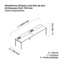 Ver imagem 3 de Estação de Trabalho Mesa Plataforma Escritório para 2 Pessoas com Caixa de Tomada Psc Cinza/Branco