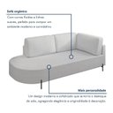 Ver imagem 4 de Sofá Living Orgânico 2 Lugares Bouclé Gelo Norten 165cm
