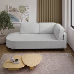 Sofá Living Orgânico 2 Lugares 165cm Base de Ferro Braço Direito Norten