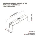 Ver imagem 3 de Estação de Trabalho Mesa Plataforma Escritório para 2 Pessoas com Caixa de Tomada Psc Cinza/Grafito/Branco