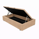 Ver imagem 1 de Base de Cama Box Baú Helena Solteiro 88 Cm Suede Bege Eli Móveis e Decoração