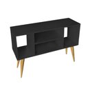 Ver imagem 3 de Rack Retro Pés Palito para Tv Paris com 4 Nichos - Preto