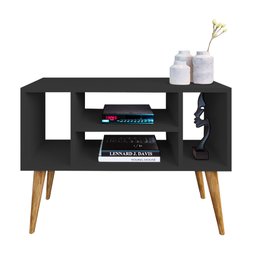 Rack Retro Pés Palito para Tv Paris com 4 Nichos - Preto - 2