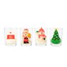 Conjunto 4 Mini Velas Natalinas Decorativas 3d com Castiçal Vidro Papai Noel, Boneco de Neve, Pinhei - 4