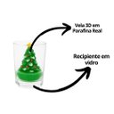 Ver imagem 3 de Conjunto 4 Mini Velas Natalinas Decorativas 3d com Castiçal Vidro Papai Noel, Boneco de Neve, Pinhei