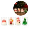 Conjunto 4 Mini Velas Natalinas Decorativas 3d com Castiçal Vidro Papai Noel, Boneco de Neve, Pinhei - 2