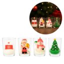 Ver imagem 2 de Conjunto 4 Mini Velas Natalinas Decorativas 3d com Castiçal Vidro Papai Noel, Boneco de Neve, Pinhei