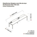 Ver imagem 3 de Estação de Trabalho Mesa Plataforma Escritório para 2 Pessoas com Caixa de Tomada PSC