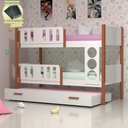 Ver imagem 3 de Beliche Infantil Solteiro Ônix com Cama Auxiliar Divaloto e Lousa Mágica em Mdf - Branco/nature