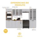 Ver imagem 5 de Armário de Cozinha Modulada Completa Fidelitá Nara 100% MDF 5 Peças 350cm 16 Portas 2 Gavetas com