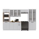 Ver imagem 2 de Armário de Cozinha Modulada Completa Fidelitá Nara 100% MDF 5 Peças 350cm 16 Portas 2 Gavetas com