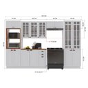 Ver imagem 4 de Armário de Cozinha Modulada Completa Fidelitá Nara 100% MDF 5 Peças 350cm 16 Portas 2 Gavetas com
