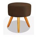 Ver imagem 1 de Puff Banqueta Retro Redondo Suede Luxo Decora-marrom