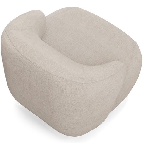 Poltrona Decorativa Orgânica Giratória Living Barolo L06 Linho Bege