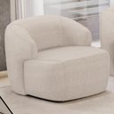 Ver imagem 7 de Poltrona Decorativa Orgânica Giratória Living Barolo L06 Linho Bege