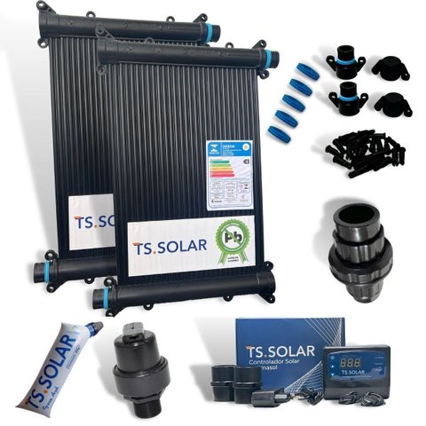 Kit Aquecimento Solar Piscina 11 Placas 3mt+ Control+ Valvs