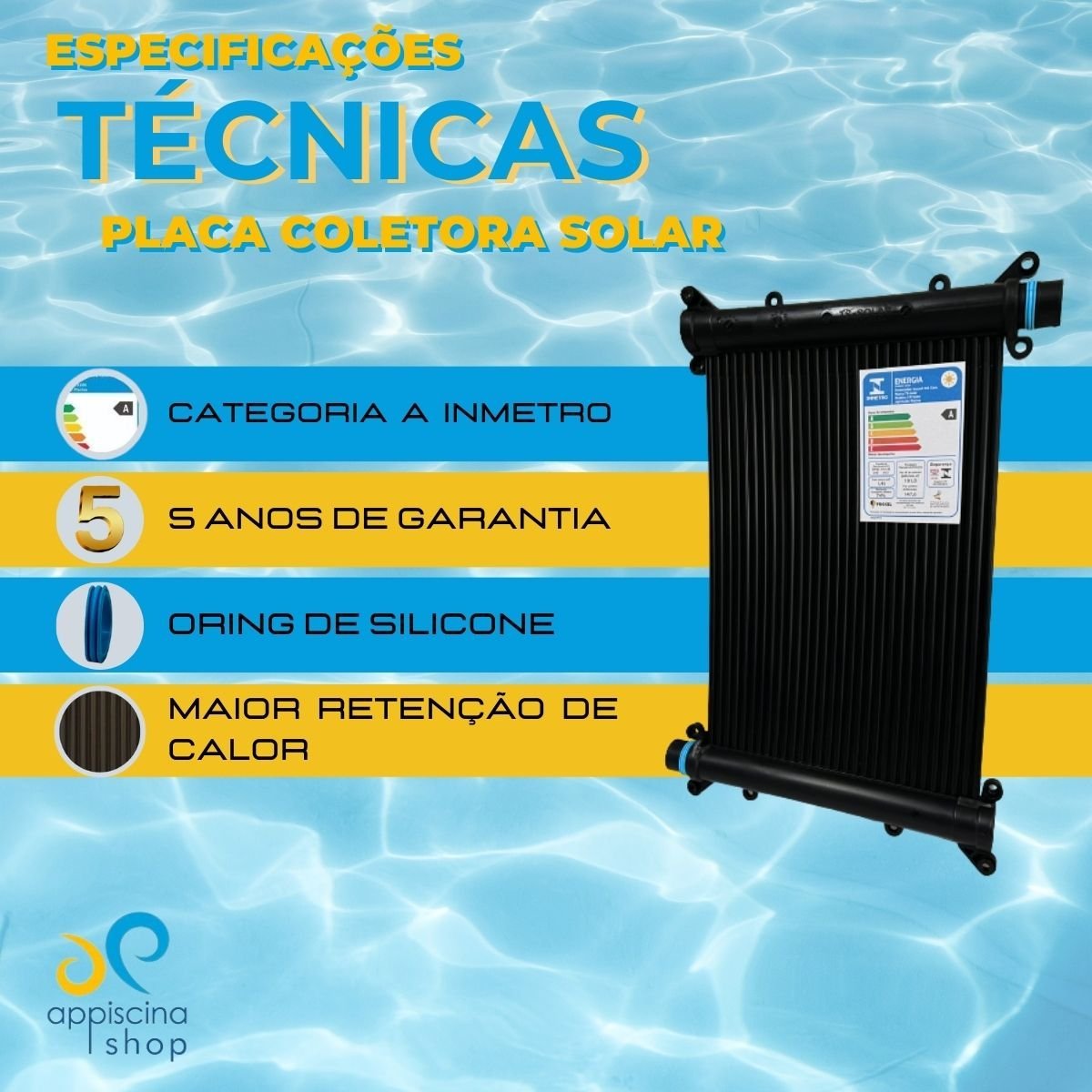 KIT AQUECIMENTO SOLAR PISCINA 11 PLACAS 3MT+ CONTROL+ VALVS - 4