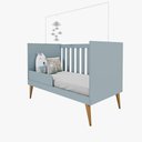 Ver imagem 4 de Berço Mini Cama Móveis Estrela Ternura - Azul Wood + Colchão Baby Light Ortobom