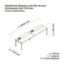 Ver imagem 3 de Estação de Trabalho Mesa Plataforma Escritório para 2 Pessoas com Caixa de Tomada PSC