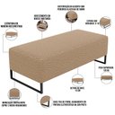 Ver imagem 3 de Puff Decorativo Sala de Estar Bali W01 Base Ferro 120x50 cm Bouclê Mostarda - Lyam Decor