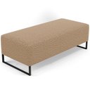 Ver imagem 1 de Puff Decorativo Sala de Estar Bali W01 Base Ferro 120x50 cm Bouclê Mostarda - Lyam Decor