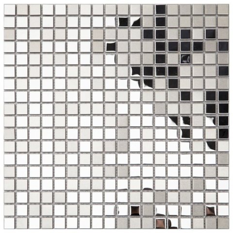 Kit 0,45m² Pastilha de Meta Ax10 30cm X 30cm Prata