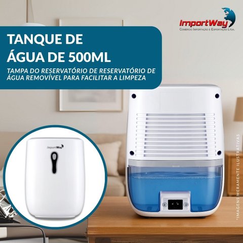 Desumidificador de Ar Antimofo com Led 500ml Importway