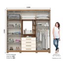 Ver imagem 3 de Guarda-roupa Casal 10 Portas com Espelho 4 Gavetas Viena