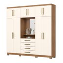 Ver imagem 2 de Guarda-roupa Casal 10 Portas com Espelho 4 Gavetas Viena